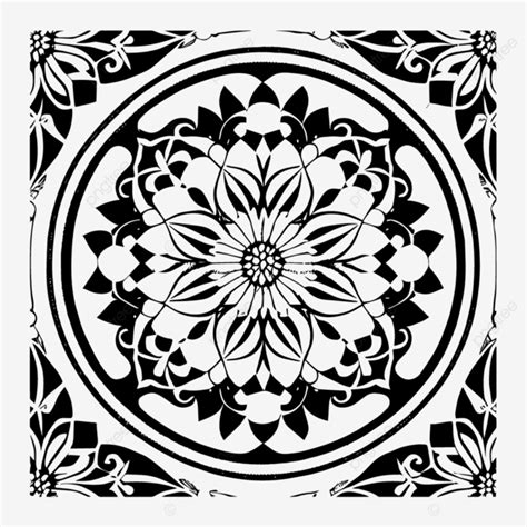 Get The Floral Mandala Pattern Vector Black And White Design That You