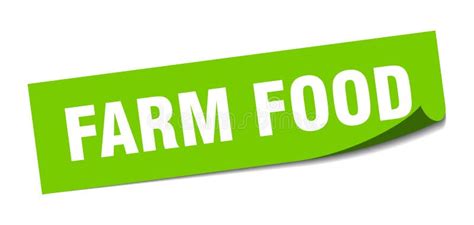 Farm Food Sticker Square Isolated Label Sign Peeler Stock Vector