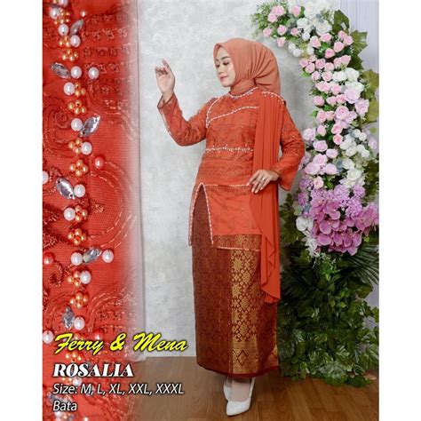 Jual FM Setelan Kebaya Selendang Rosalia Mix Songket Baju Wanita