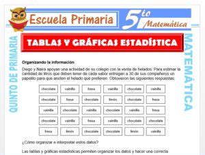 Tablas y Gráficas Estadísticas para Quinto de Primaria Escuela Primaria