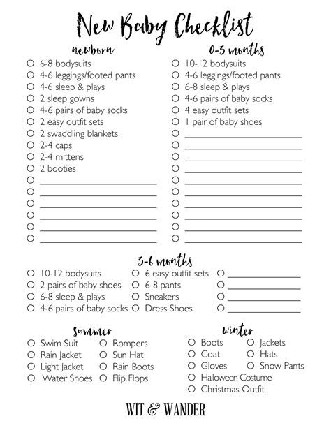 Baby Essentials Checklist Printable Worldserg