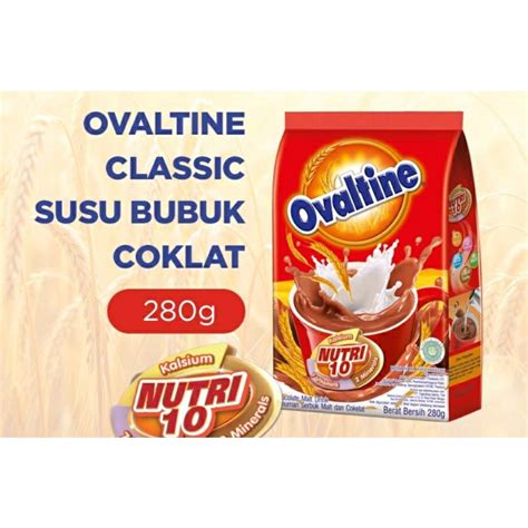 Jual OVALTINE CLASSIC SUSU BUBUK COKLAT 280gr Shopee Indonesia