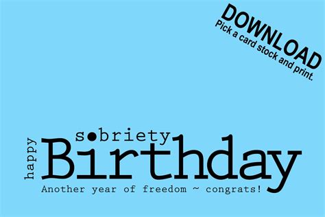 Sobriety Birthday Card Happy Sobriety Anniversary Sobriety Recovery