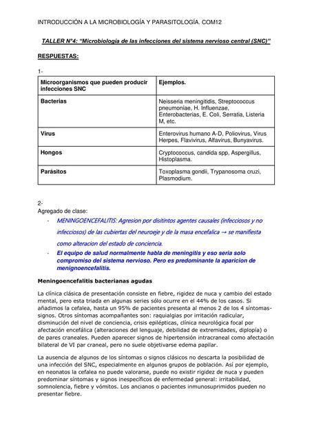 Infecciones Del Sistema Nervioso Central Enfermera En Proceso UDocz