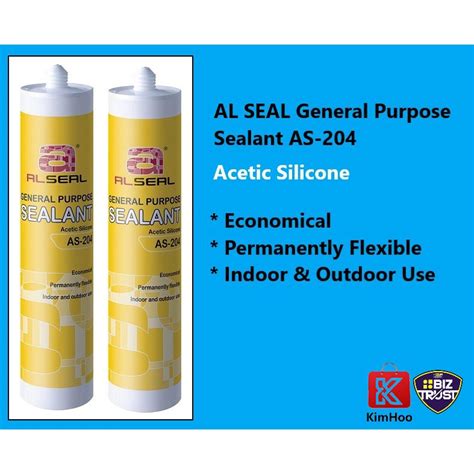 ALSEAL AS204 GENERAL PURPOSE SEALANT 240ML CLEAR COLOUR TRANSPARENT