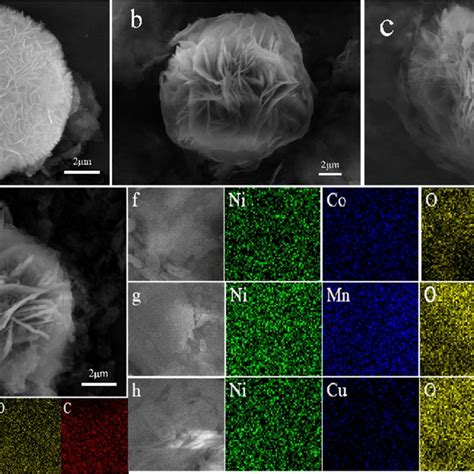 The SEM Images Of A Ni MOFs B NiCo MOFs C NiMn MOFs And D