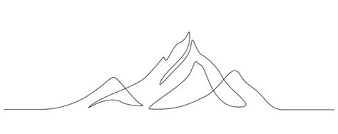 Premium Vector One Continuous Line Drawing Of Mountain Range