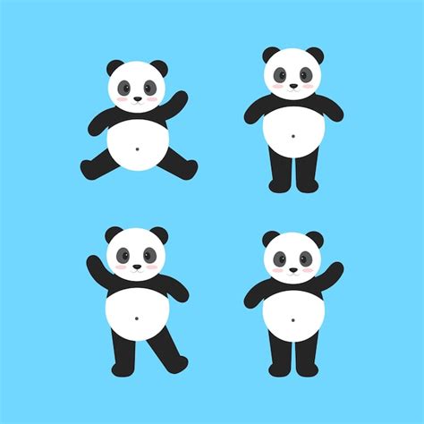 Premium Vector This Is A Set Of Cute Pandas