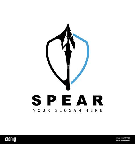 Spear Logo Hunting Gear Design Arrow War Weapon Product Brand Vector