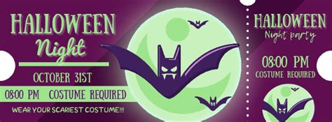 Bats Halloween Party Ticket Template Postermywall