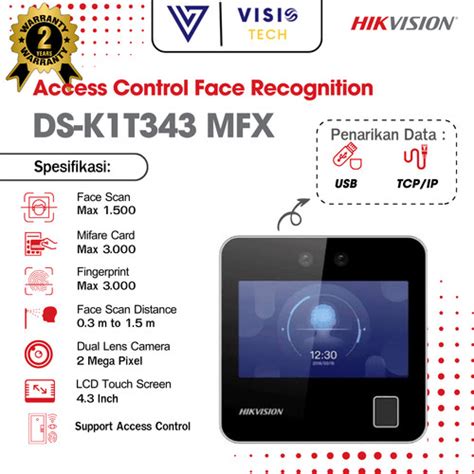 Jual Mesin Akses Kontrol Hikvision Ds K T Mfx Scan Wajah