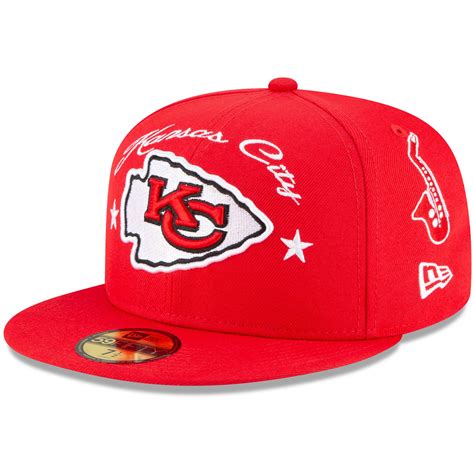 Mens New Era Red Kansas City Chiefs Starry 59fifty Fitted Hat