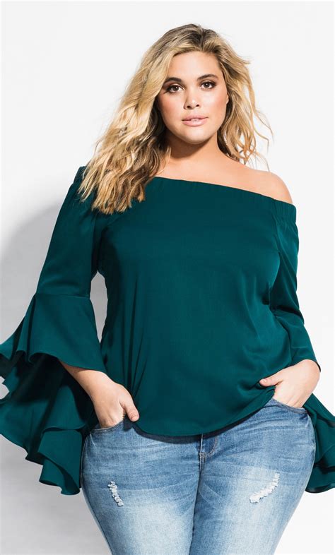 Romantic Sleeve Top Emerald Flattering Plus Size Dresses Plus Size