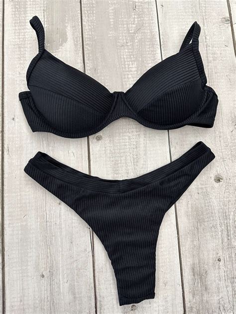 Maldives Bikini Shimmering Ribbed Palm Tree Fashion Beach