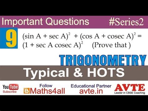 Trigonometry Prove Sina Seca Cosa Coseca