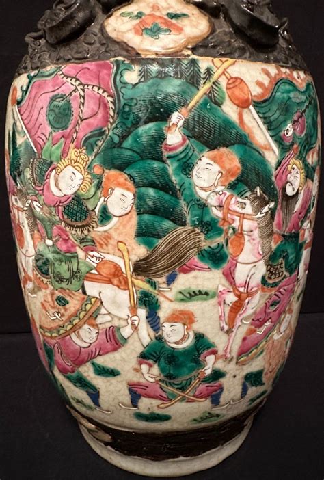 Proantic Chine Grand Vase En Gr S De Nankin D Cor De Sc Nes De