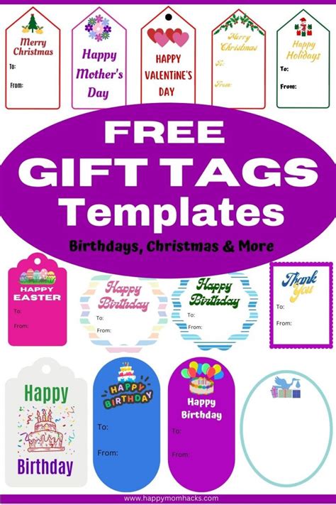 Cute Free Printable Gift Tags Templates PDF Happy Mom Hacks