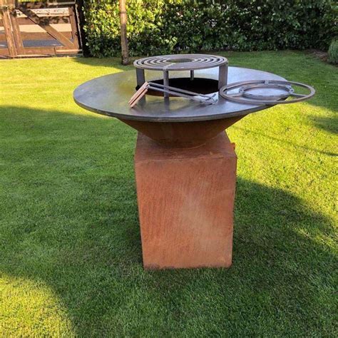 Outdoor Corten Steel Iron Fire Pit Bbq Brazier Outdoor Bbq Barbecue