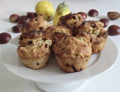 Muffins poire chocolat à la farine de châtaigne sans gluten et sans