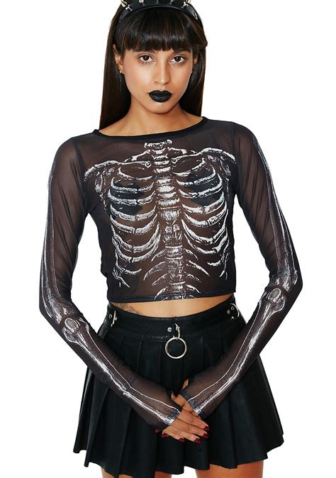 Sexy Sheer Skeleton Mesh Top Dolls Kill