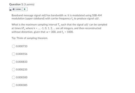 Solved Question 1 3 Points E Listen Baseband Message