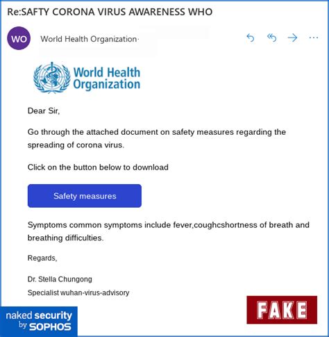 Coronavirus Safety Measures Email Is A Phishing Scam Naked Security