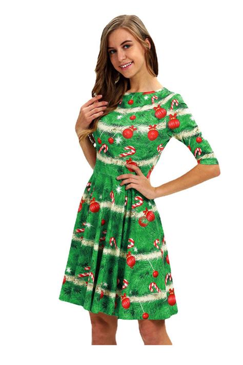 Christmas Theme Holiday Dress For Adult Nalagila