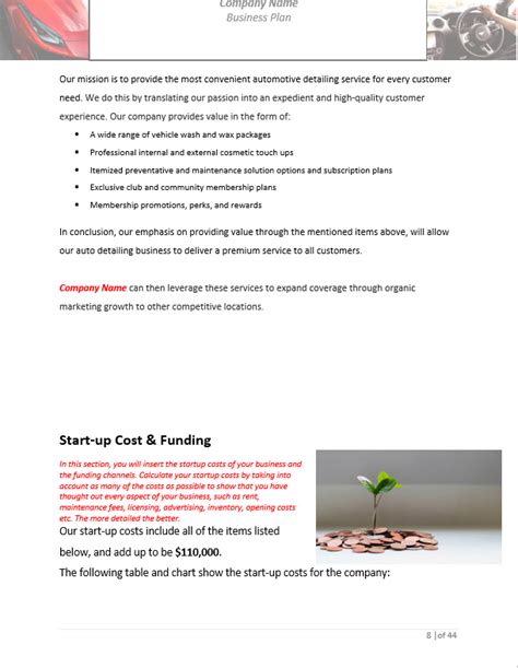 Auto Detailing Business Plan Template Sample Pages Black Box Business