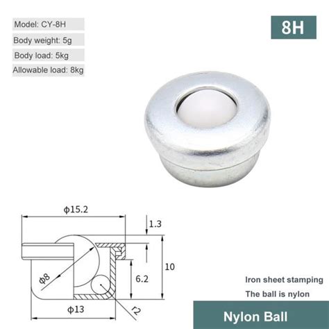 Nylon CY 8H Roulement À Billes Universel Roulette De Transfert