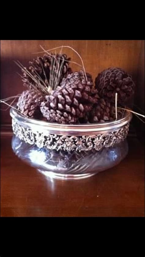 Pine Cones In Sterling And Glass Decorative Bowls Cones Tableware