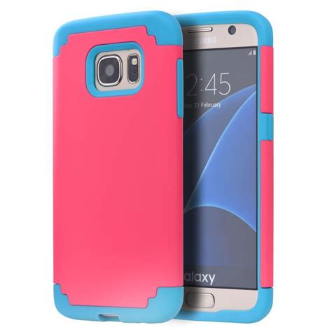 Dw Dual Hybrid Samsung Galaxy S7 Case Hot Pink Blue Samsung Galaxy S7 Edge Cases Samsung