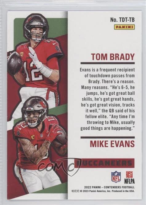 Panini Contenders Touchdown Tandems Silver Tom Brady Mike