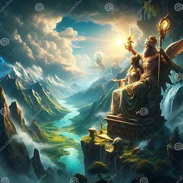 Greek Mythology Zeus and Hera Mount Olympus Stock Illustration ...