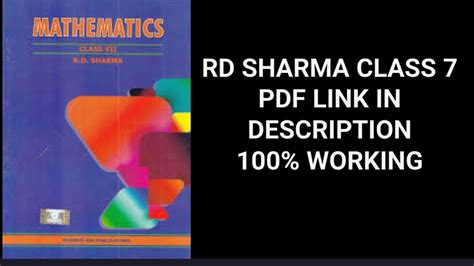 How To Download Rd Sharma Class 7 Pdf For Free 100 Working Link In Description Youtube