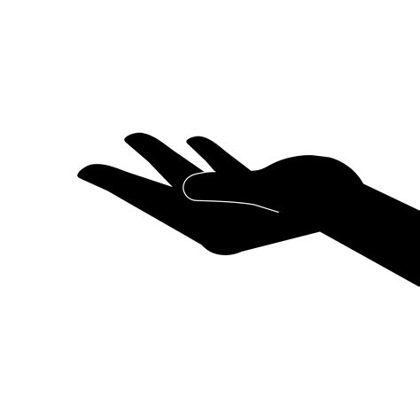 Silhouette Of Hand Receiving Human Isolated Icon 3353052 Vector Art At