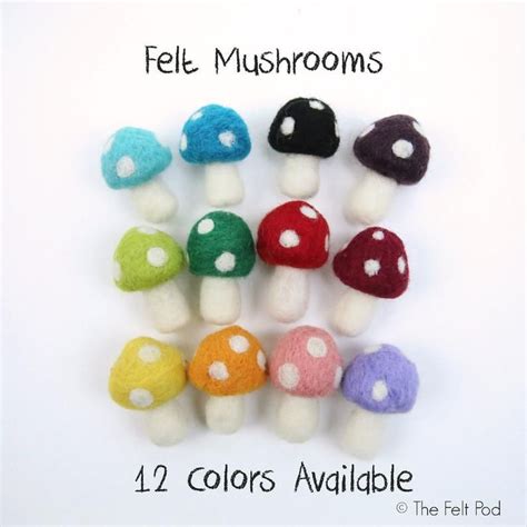 Wool Felt Mushrooms Needle Felted Mushrooms Woodland Felt Etsy Felt