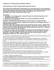 Homeostasis And Water Balance Understanding Effector Control Course