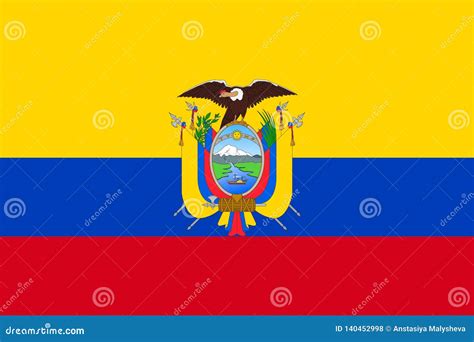 Ilustração Nacional Do Vetor Da Bandeira De Equador Ilustração do Vetor