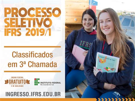 Divulgada 3ª Chamada do Processo Seletivo 2019 1 Campus Rolante