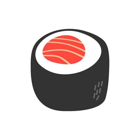 Rolo De Sushi Japon S Em Estilo Desenhado M O Comida Asi Tica Para