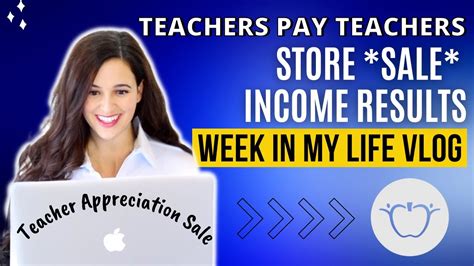 Income Report → Results Of My Teachers Pay Teachers Store Sale Week In My Life Vlog Youtube