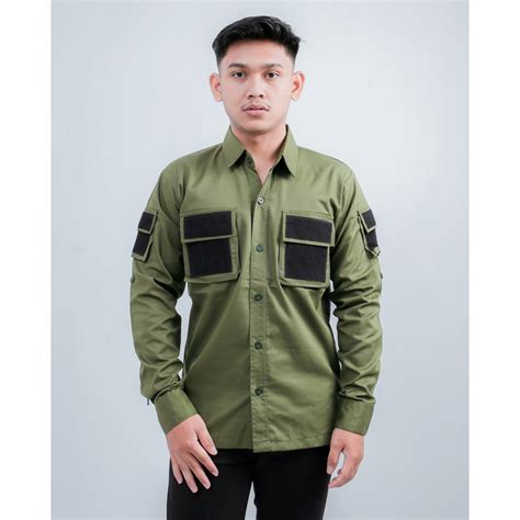 Jual BISA COD KEMEJA TACTICAL PRIA LENGAN PANJANG BAJU TACTICAL