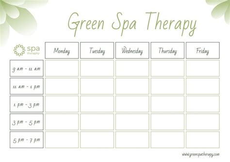 Free Aesthetic Buffay Spa Schedule Template To Edit