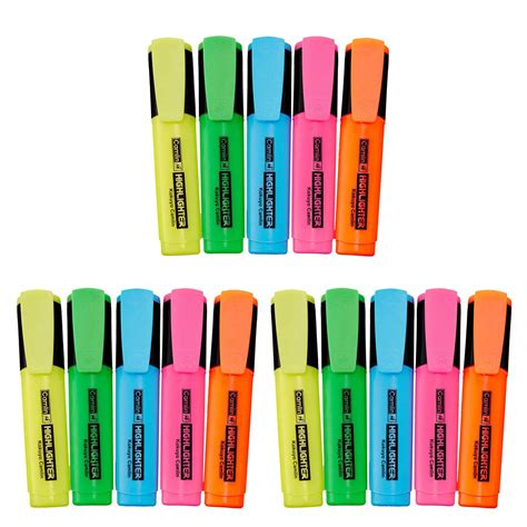 Camlin Kokuyo Office Highlighter Set Of 5 Assorted Colors Pack Of 3