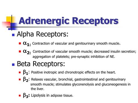 Ppt Signal Transduction By Adrenergic And Cholinergic Receptors