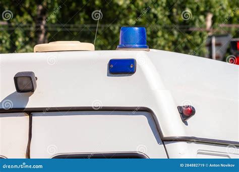 Blue Ambulance Flashing Light Stock Image - Image of transport ...