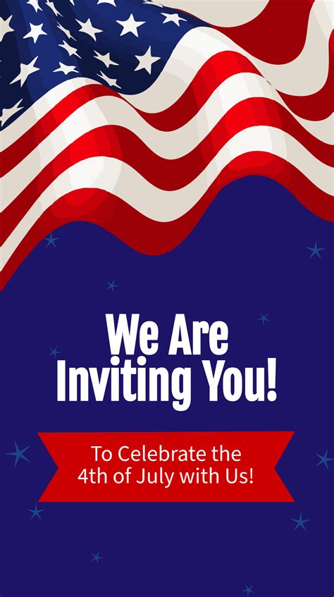 Free 4th Of July Invitation Instagram Story Template Edit Online