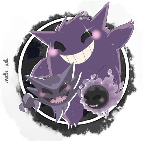 Gastly, Haunter and Gengar Fan Art Pokemon by noeleart on DeviantArt