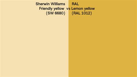 Sherwin Williams Friendly Yellow Sw Vs Ral Lemon Yellow Ral