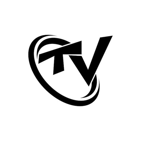 Ícone plano de design de logotipo de tv Vetor Premium